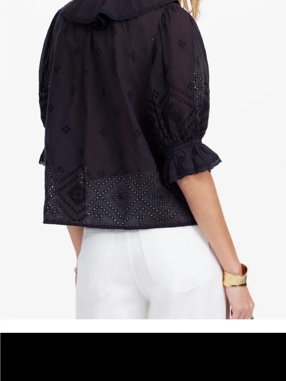 Madewell black ruffled
